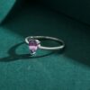17992ce076a51c96 Modian Fashion Cocktail Color Ring Pure 925 Sterling Silver 6 Shape Geometric Tourmaline Finger Rings for Women Fine Jewelry