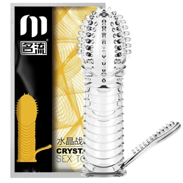 Big Spikes Penis Cock Ring Sheath Reusable Penis Sleeve Ejaculation Time Delay Ribbed Stimulate Penis Sleeve Sex Toys for Male