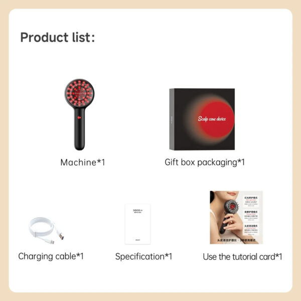 179bbb6b734f7e83 DOCO EMS Electric Massage Comb Vibration Red Light Therapy Hair Growth Massage Scalp Brush Anti Hair Loss Liquid Oil Applicator