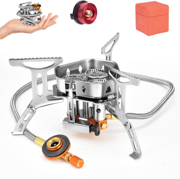 17a4c61dfeb407e5 Camping Gas Stove 6600W, Portable Outdoor Camping Furnace, Folding Wild Camp Gas Burner, Backpacking Stove Suitable for Hiking, Camping, Trekking and Picnic