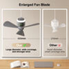 12000mAh Portable Ceiling Fans Outdoor Camping Fan Tent Air Circulator Cooler Rechargeable Electric Fan Remote Control LED Light