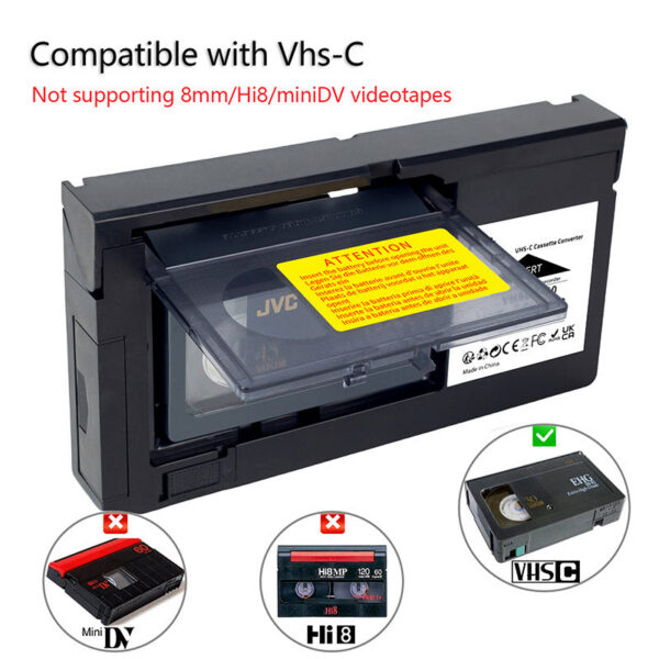 SVHS Camcorders Motorized VHS Not For 8mm/MiniDV/Hi8 VHS-C Cassette Adapter