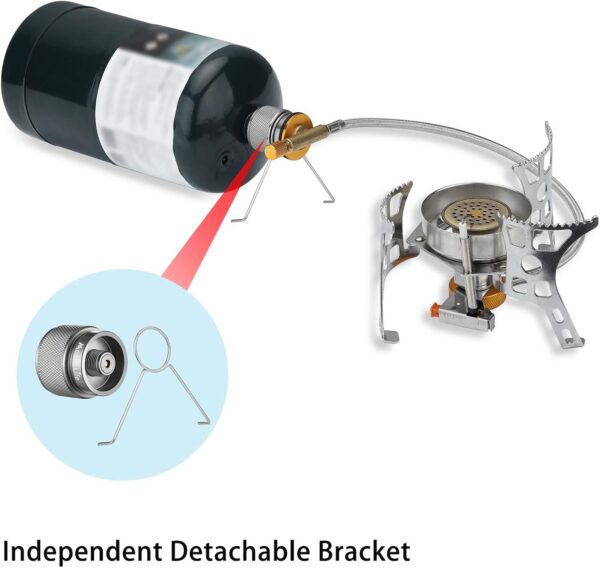 Camping Stove Gas Converter Propane to Butane EN417 Valve Output Camp Fuel Refill Canister Converter with 16 oz Tank Input-Detachable Stand