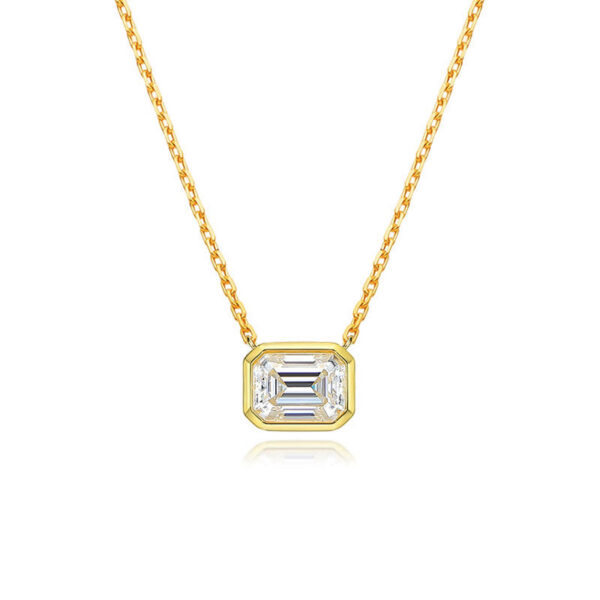 KNOBSPIN 10ct Emerald Cut Moissanite Pendant Lab Diamonds with GRA Certificates s Sterling Sier Wedding Necklaces for women
