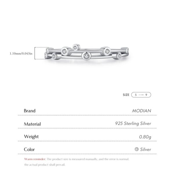 17c3a0bc98d66338 MODIAN 925 Sterling Silver Original Design Rings Simple Double Layer Line Round Clear CZ Finger Rings For Women Fine Jewelry