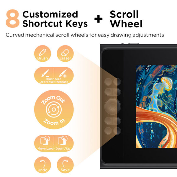 17e0f5ce3b03efc0 Ugee UE12 Plus 147% sRGB 11.9 inch Drawing Monitor Scroll Wheel 8 Shortcut Keys Art Tablet with for PC Android