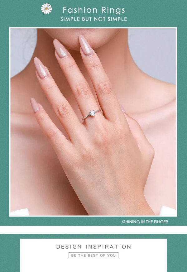 17e131f2560f9bfb Modian Authentic 925 Sterling Silver Simple Love Heart AAAAA Zirconia Sparkling Finger Ring For Women Female Wedding Jewelry