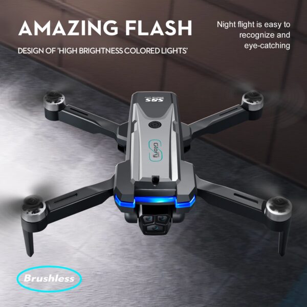 17e33ae21e43f031 Professional S8S RC Drone Brushless 8K Three ESC Camera Optical Flow 360° Obstacle Avoidance Headless Mode Foldable Quadcopter