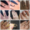 CANNER Square Black Diamond Ring 100% Sterling Sier Anillos Gold For Women Fine Jewelry Wedding Rings Bijoux
