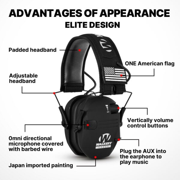 Earmuffs Headphones for Shooting Electronic Hearing Protection Ear Protect Noise Reduction Active Hunting Headphone