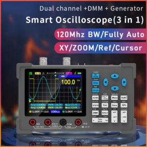 3in1 Digital Multimeter Signal Generator Dual Channel 120Mhz Bandwidth 250MSa/s Sampg Rate Handheld Oscilloscope