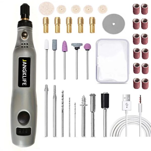 18023b4d5aefcfca USB Cordless Rotary Tool Kit Woodworking Engraving Pen DIY For Jewelry Metal Glass Mini Wireless Drill