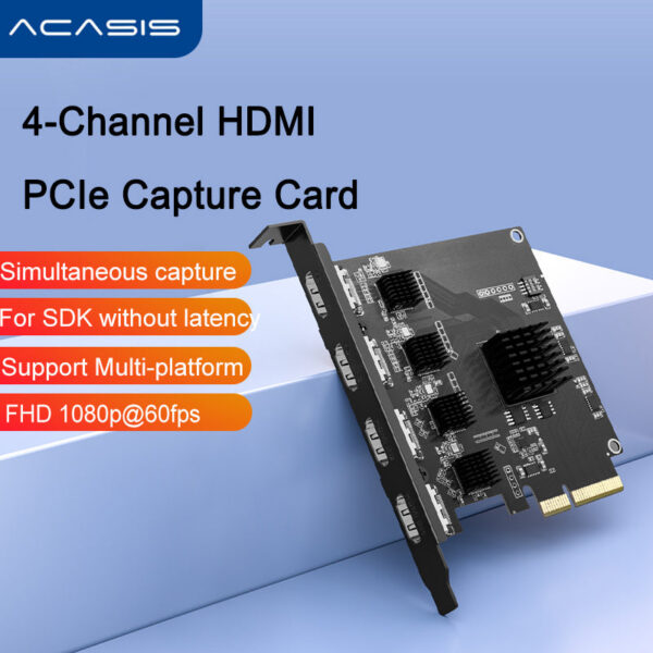 1808911f63651ba9 Acasis 4 Channel HDMI-compatible PCIE Video Capture Card 1080p 60fps OBS Wirecast Live Broadcast Streaming Adapter Quad Ports