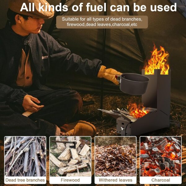 1815dd4deca3d31d Uniflasy Portable Rocket Stove for Cooking, Wood Burning Mini Stove with Storage Bag, Ideal for Outdoor Cooking, Camping, Backyard BBQ, and Hiking, Durable and Compact Camping Stove