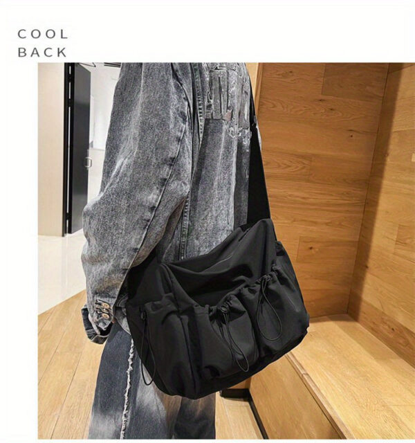 1827949690060f63 Kpop Nylon Crossbody Bag, Multi Pockets Shoulder Bag, Casual Messenger Bag For School Travel