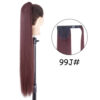 1831a93feaf59a13 34inches Synthetic Ponytail Hair Extension Clip in Fake Wig Hairpiece Blonde Wrap Around Pigtail Long Smooth Overhead Pony Tail