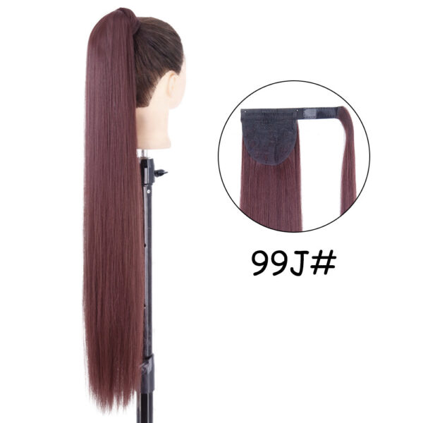 1831a93feaf59a13 34inches Synthetic Ponytail Hair Extension Clip in Fake Wig Hairpiece Blonde Wrap Around Pigtail Long Smooth Overhead Pony Tail