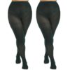 1832de25a9b1e6e1 MANZI Women's 2 Pairs Plus Size Control Top Tights Ultra-Soft Panty Hose