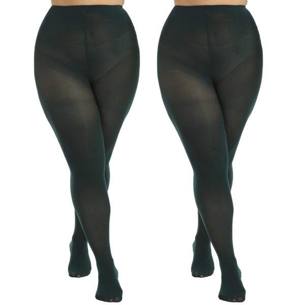 1832de25a9b1e6e1 MANZI Women's 2 Pairs Plus Size Control Top Tights Ultra-Soft Panty Hose