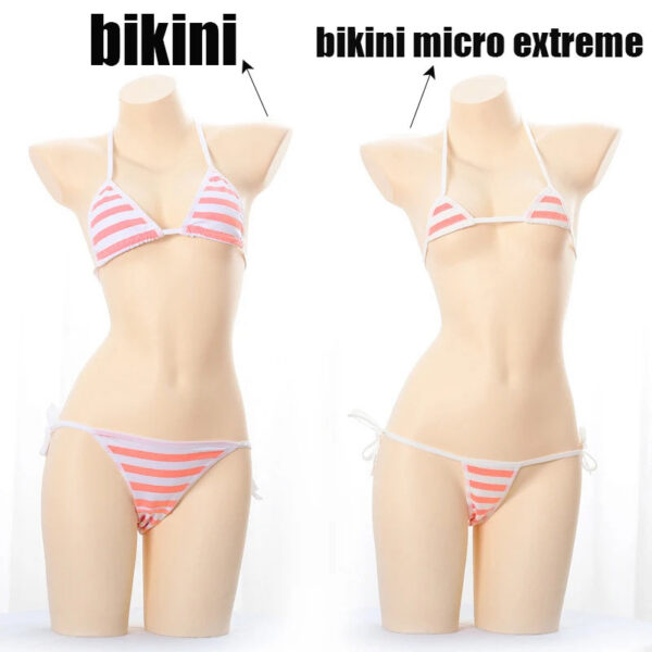 183751a8bf637ac0 Sexy Micro Bikini Women Lenceria Lingerie Hot Cute Lolita Stripe Pink Mini Trikini Extremo Underwear and Bra Sets Costume