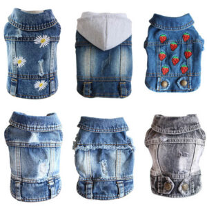 XS-2XL Denim Cowboy Pet Clothing For Small Dogs Jeans Jacket Dog Vest Coat Puppy Outfits Cat Clothes