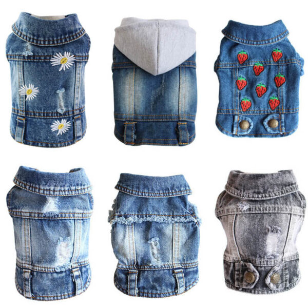 XS-2XL Denim Cowboy Pet Clothing For Small Dogs Jeans Jacket Dog Vest Coat Puppy Outfits Cat Clothes