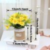 XONOR Artificial Flowers - Set of 4 Mini Fake Potted Silk Daisy Flowers for Home Decor Wedding Office Tabletop Decoration