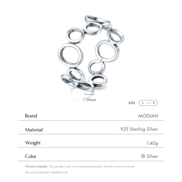 1855a626a4919dca Modian 2021 Real 925 Sterling Silver Irregular Round Finger Ring Fashion Party Accessories For Women Fine Statement Jewelry Gift