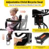 Gdrasuya10 Portable Bicycle Front Mounted Baby Seat Lightweight Child Bicycle Safety Seat Padded Saddle Kids Saddle Carrier Seat Cushion with Foot Pedal