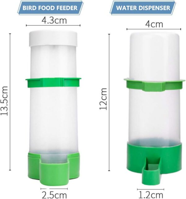 187d12098c8a6623 Bird Feeder, Bird Water Dispenser for Cage, XISTEST 2PCS Automatic Bird Water Feeder with 1PCS Food Feeder for Cage Pet Parrot Budgie Lovebirds Cockatiel Automatic Bird Feeder (2pcs 60ml + 1pcs 150ml)
