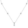 Rose Four Leaf Clover Moissanite Necklace Sier Plated Yellow/White Gold Diamond Choker Chain for Women Jewelry