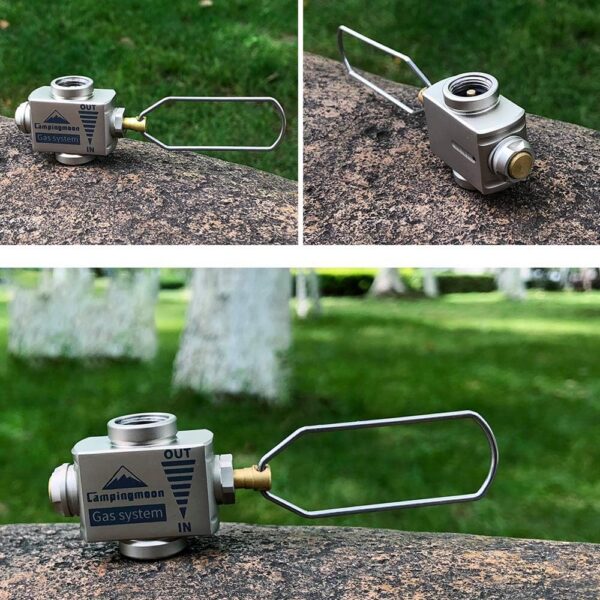 Campingmoon Gas Canister Refill Adapter, Portable Outdoor Gas Saver Lindal Valve Canister Shifter, Camping Canister Vent Valve, Z15