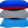 18ab6510204f7ac0 3 Pack Ultralight Inflatable Camping Travel Pillow Small Squared Flocked Fabric Air Pillow for Compact, Comfortable, Ergonomic for Neck and Lumbar Support While Camp Hiking Backpacking