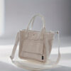 Mini Canvas Satchel Bag With Top Handle, Multi Pockets Shoulder Bag, Portable Lunch Box Storage Bag