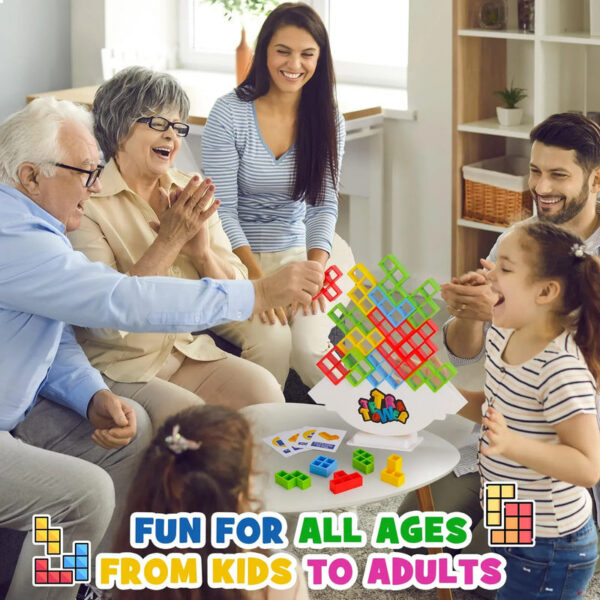 32PCS Tetra Tower Fun Balance Stacking Building Bloc Board for Kids Adults Friends Team Dorm Family Game Night and Partie