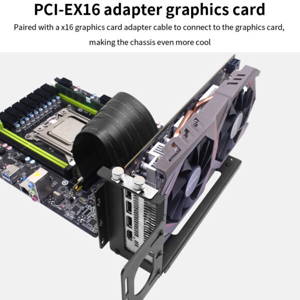 TISHRIC PCIE 3.0 /4.0 To 16X Riser Flexible Cable High Speed Extension Port Adapter with Graphics Card Holder