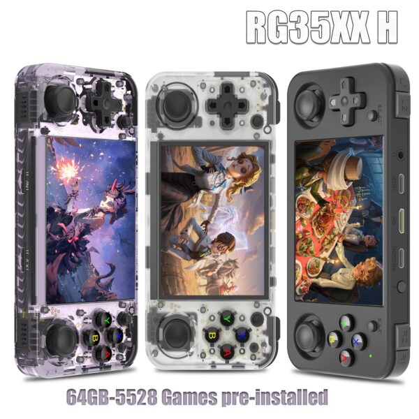 18d5abb33578188c ANBERNIC RG35XX H Retro Handheld Game Console 3.5 Inch IPS Screen Built-in 3300mAH Battery 64G TF Card Preinstalled 5528 Games