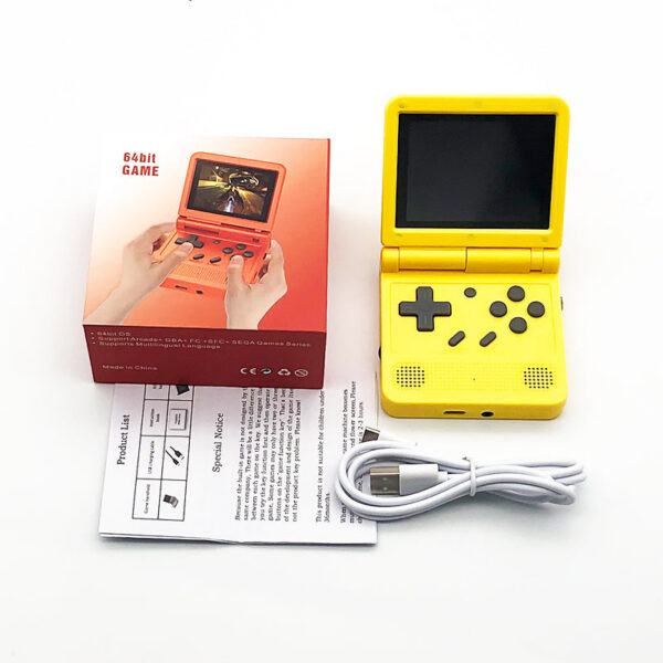Coopreme V90 3.0 Inch IPS Screen Flip Handheld Open System Game Console 16 Simulators PS1 Children's gifts