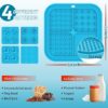 Lick Mat for Small Dogs and Cats 2 Pack, Dog Peanut Butter Lick Pads with Suction Cups for Slow Feeder, Anxiety Relief (Blue & Red)