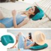 190c46f691fffb8c HOMBYS Beach Pillow Inflatable Camping Pillow Pool Pillow-Won’t Blow Away on Windy Beaches, Soft & Durable, Foldable and Portable, with Straps and Sandbag.(Blue, 17"x12.6"x4.7")
