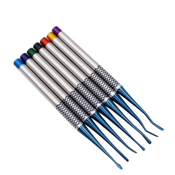 191a8e424e07eba9 7PCS/SET Dentistry Tooth Extracting Tools Titanium Alloy Implant Instrument Dental Elevator Set Extraction Root