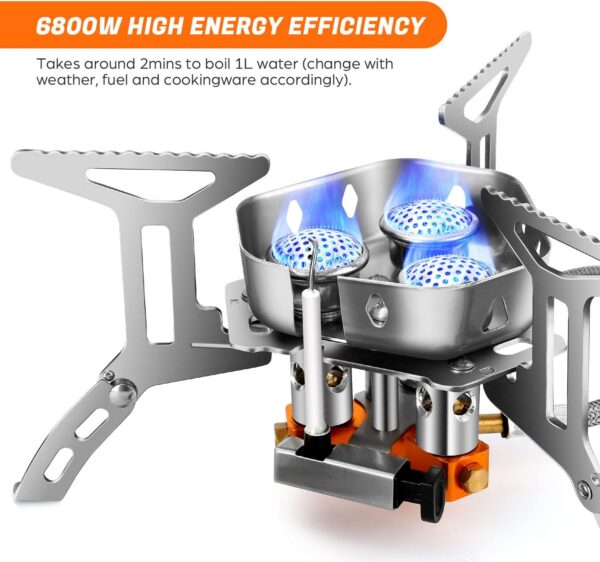19227087fbc8671f Odoland 3500W/6800W Windproof Camp Stove Camping Gas Stove with Fuel Canister Adapter, Piezo Ignition, Carry Case, Portable Collapsible Stove Burner for Outdoor Backpacking Hiking and Picnic