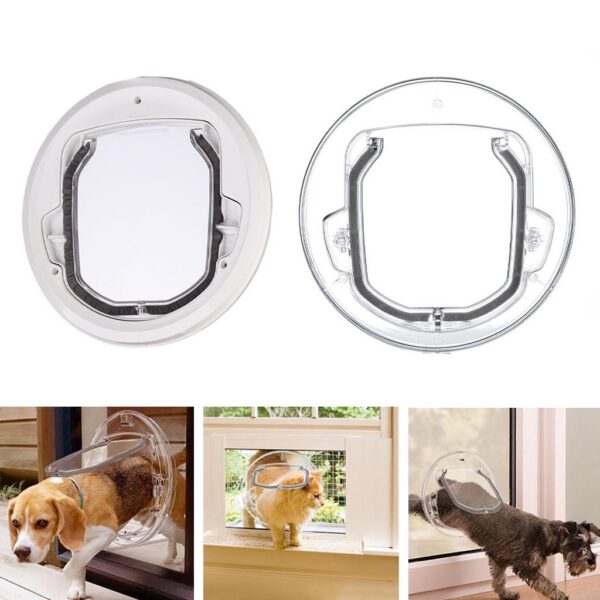 192865c4f1b03d41 Dog Cat Flap Security Door for Sliding Glass Doors Window Gate with 4 Ways Lock Kitten Kitty Puppy Doggie Pet Supplies