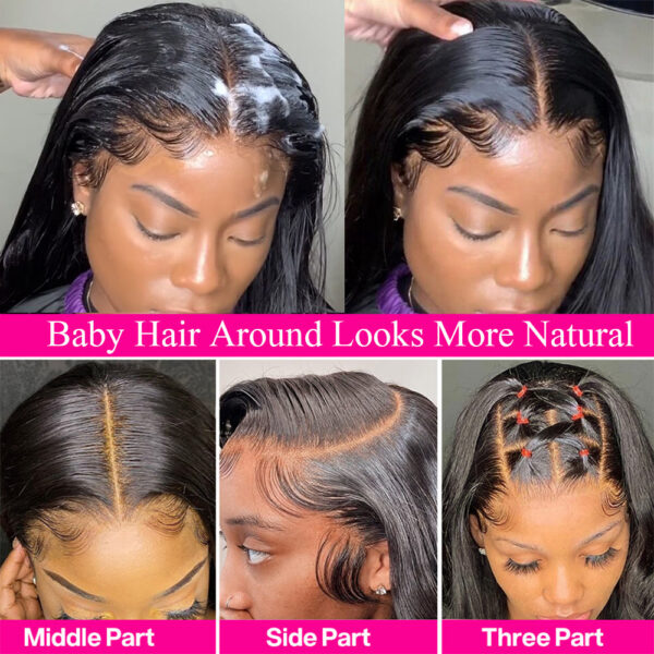 13x6 Bone Straight Human Frontal 5x5 Glueless Wigs For Women Pre Plucked With Baby Hair 13x4 Lace Front Wig