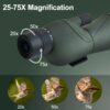 19308bd02b0a8a53 25-75x60 Telescope Spotting Scope Powerful Zoom Monocular FMC BAK4 Waterproof For Bird Watching Target Shotting With Tripod