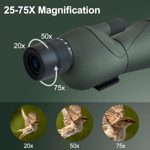 19308bd02b0a8a53 25-75x60 Telescope Spotting Scope Powerful Zoom Monocular FMC BAK4 Waterproof For Bird Watching Target Shotting With Tripod
