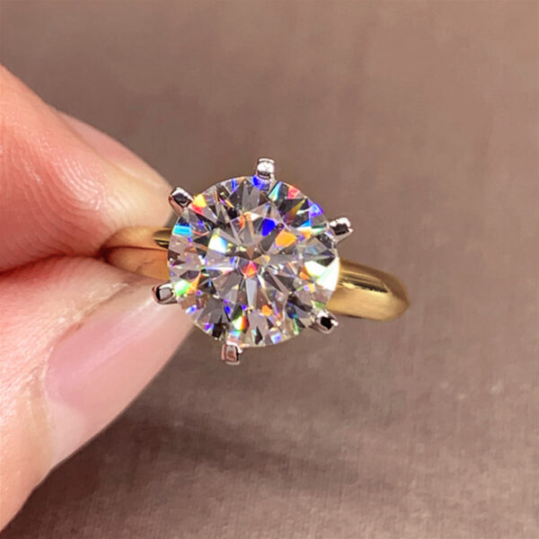 3ct Diamond Solitaire Woman Sier Yellow Gold Moissanite Engagement Wedding 2ct moissanite Ring with Certificate