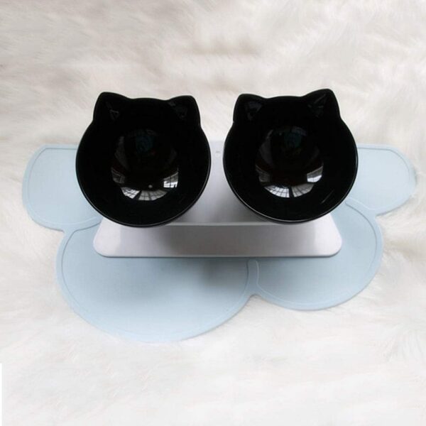 Elevated Cat Bowls with Raised Stand, Pet Food Water Feeder Bowl, 15° Tilted Pet Bowl Stress-Free Suit for Cats Small Dogs