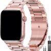 19395cbe7fb3c7c6 EPULY Compatible with Apple Watch Band 42mm 44mm 45mm 38mm 40mm 41mm, Business Stainless Steel Metal Wristband for iWatch SE & Series 7 6 5 4 3 2 1 for Men Women (Silver, 41mm 40mm 38mm)