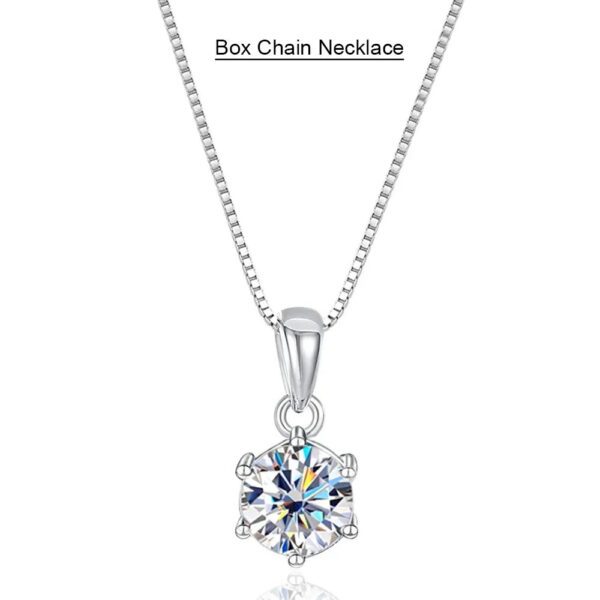 1ct D VVS1 Moissanite Pendant Necklace for Women Wedding Bridal 100% S925 Sterling Silver Necklace Plated 18K Anniversary Gift